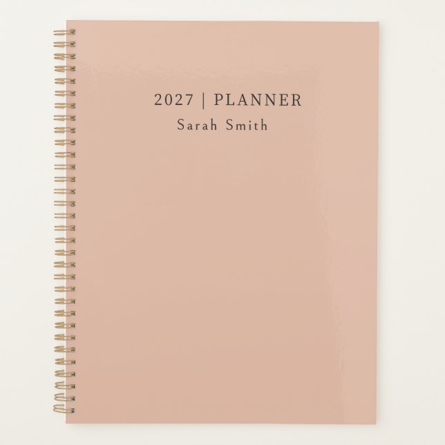 Planejador 2027 Minimal Warm Sand Blush Capa (Frente)