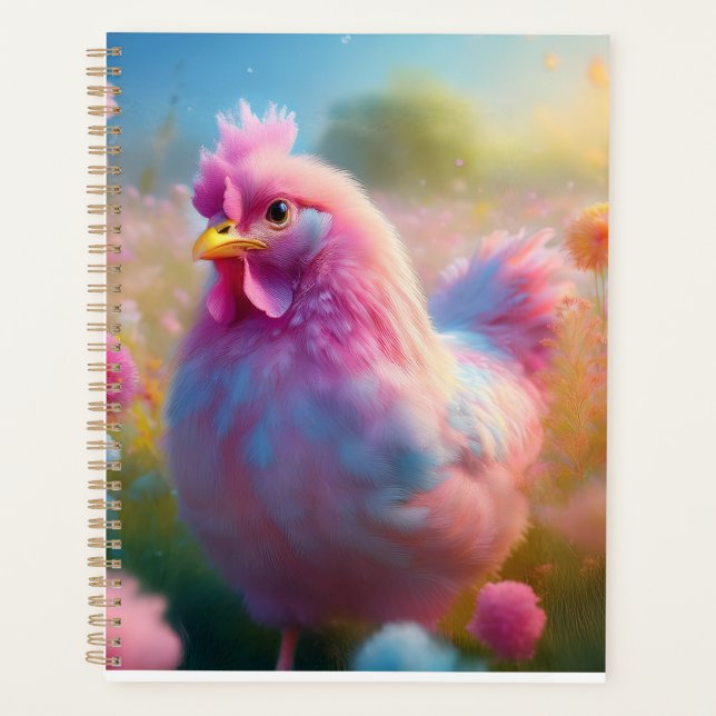 Planejador Adorável Frango Rosa  (Frente)