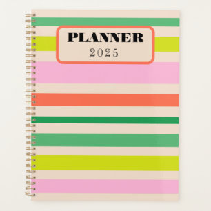 Planejador anual de listras retrô vintage