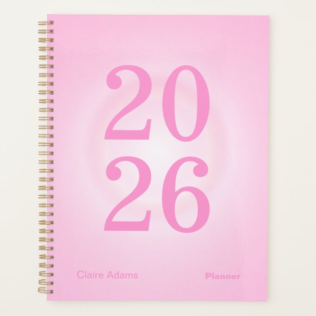 Planejador Anual Grande Aura Rosa (Frente)