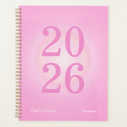 Planejador Anual Grande Aura Rosa Quente