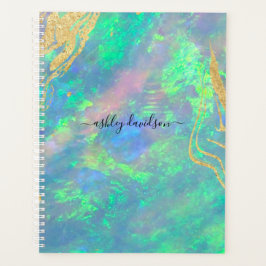 Planejador Anual Personalizado de Marble Dourado A