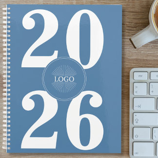 Planejador Azul Branco Dusty do Logotipo 2026