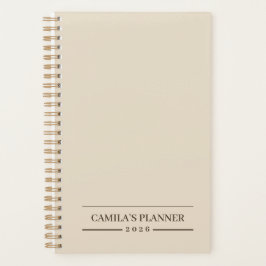 Planejador Bege Cremoso | Elegante e Personalizado