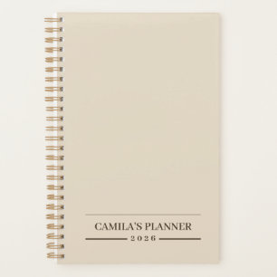 Planejador Bege Cremoso   Elegante e Personalizado