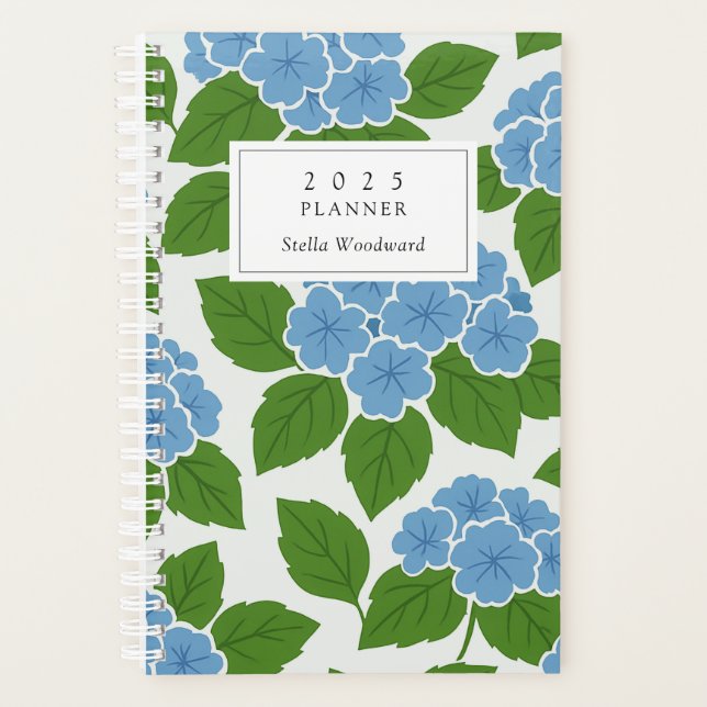 Planejador Blue Hydrangea 2025 (Frente)
