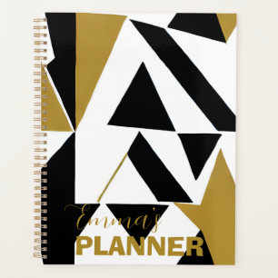 PLANEJADOR BRANCO PRETO DOURADO DA ART DECO