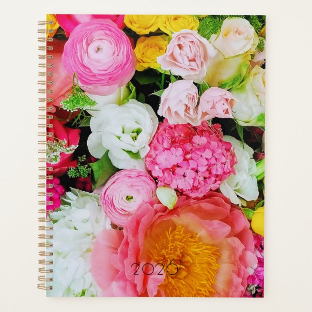 Planejador Buquê Floral de Primavera 2026 (Frente)