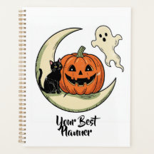 Planejador Caprichoso de Halloween com Abóbora e L