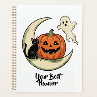 Planejador Caprichoso de Halloween com Abóbora e L