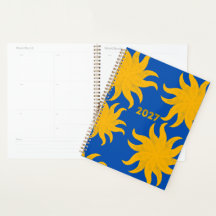 Planejador Cobalt Blue Golden Sunburst 2027