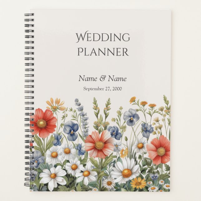 Planejador Colorido de Flores Selvagens (Frente)