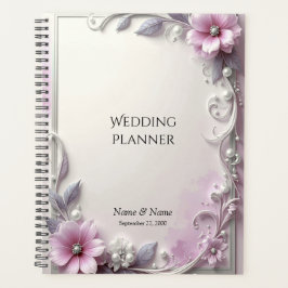 Planejador com Moldura Floral Rosa