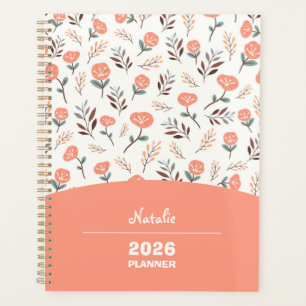 Planejador com nome – Desenho Papoulas Vermelhas