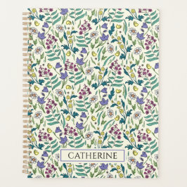 Planejador com padrão de flores silvestres