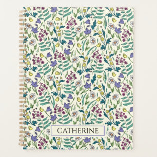 Planejador com padrão de flores silvestres