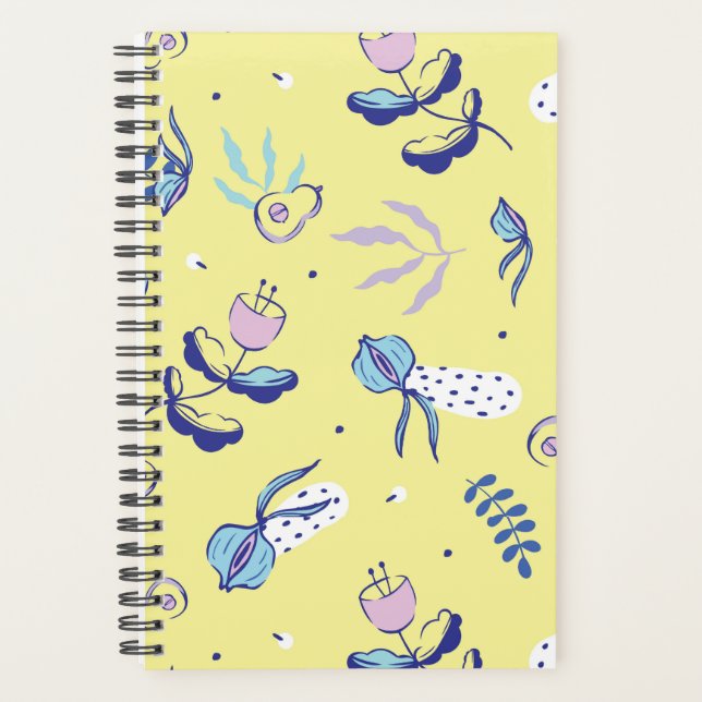 Planejador com Padrão Floral Amarelo (Frente)
