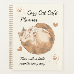 Planejador Cozy Cat Café   Diário Kawaii Fofo 