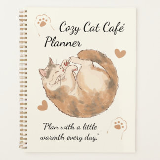Planejador Cozy Cat Café | Diário Kawaii Fofo