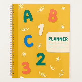 Planejador Cute ABC 123 Mostarda Amarelo