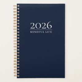 Planejador Dark Navy 2026 | Título Personalizado e