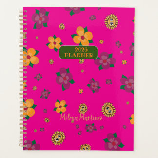 Planejador de Agenda Flores Verde 2025