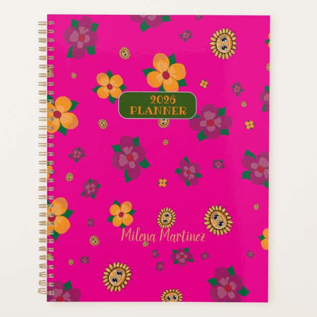 Planejador de Agenda Flores Verde 2025 (Frente)
