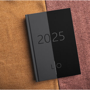 Planejador de Ano Comercial Negro minimalista corp