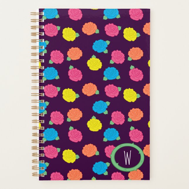 Planejador de Bolso Neon Roses (Frente)