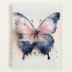 Planejador de Borboleta Azul e Rosa