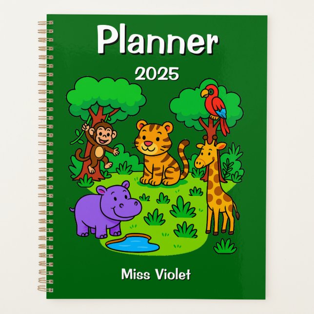 Planejador de Caderno Tema Selva - Professor de Pr (Frente)