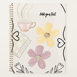 Planejador de Café & Flores para Amantes de Livros