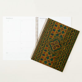 Planejador de Calendário Africano Luxuoso Kente co