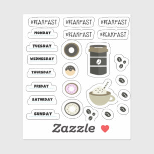 Planejador de Calendário de Café da Manhã Adesivos