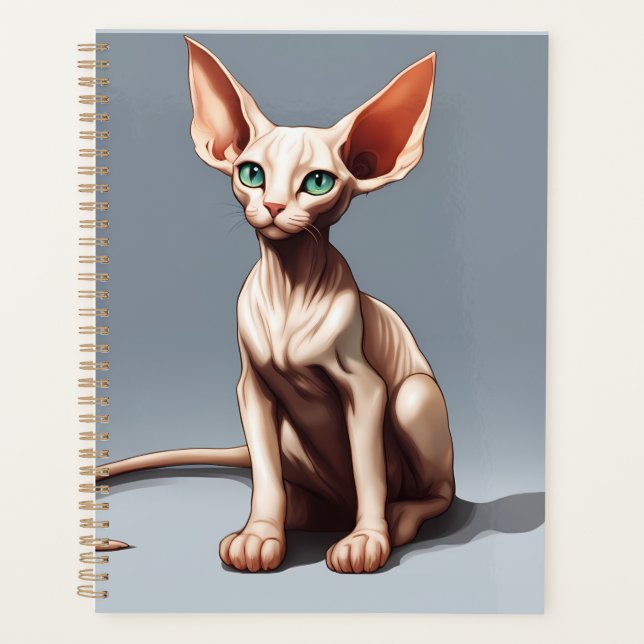 Planejador de Calendário do Cat Sphynx Elf 2025 (Frente)