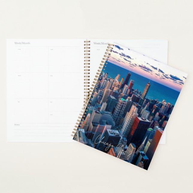 Planejador de Calendário Skyline de Chicago Illino (Exibição)