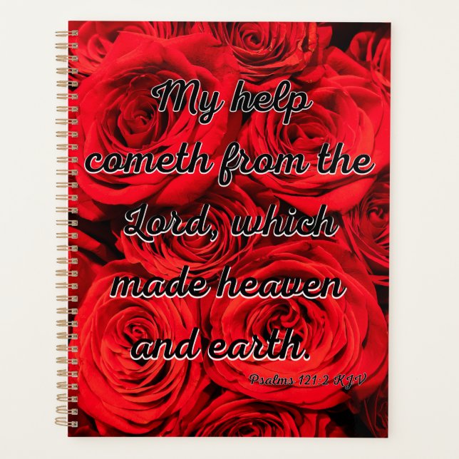 Planejador de Calendário Verso de Bíblia do Salms  (Frente)