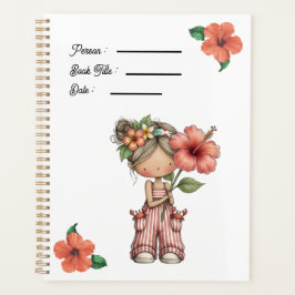 Planejador de Capa de Livro de Flores de Hibisco