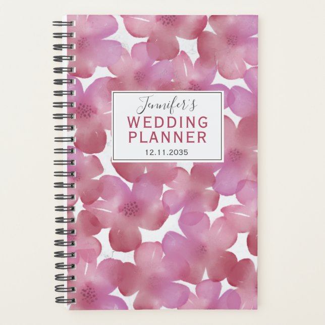 Planejador de Casamento Boho Rosa e Vermelho com P (Frente)