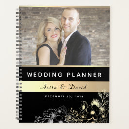 Planejador de casamento de foto preto elegante