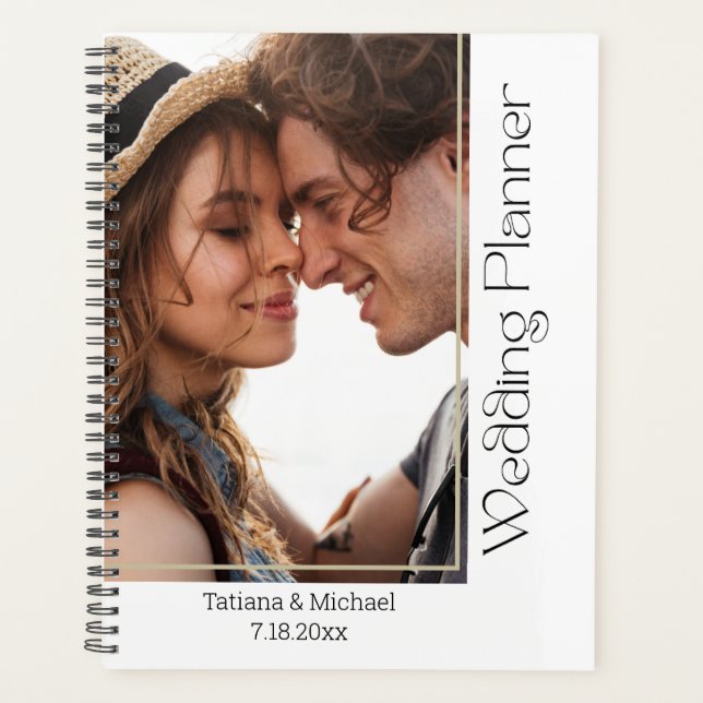 planejador de casamento de fotos mínimas modernas  (Frente)