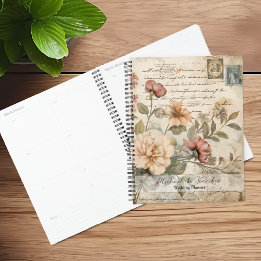 Planejador de Casamento em Jornal de Sucata Floral