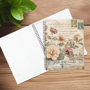 Planejador de Casamento em Jornal de Sucata Floral