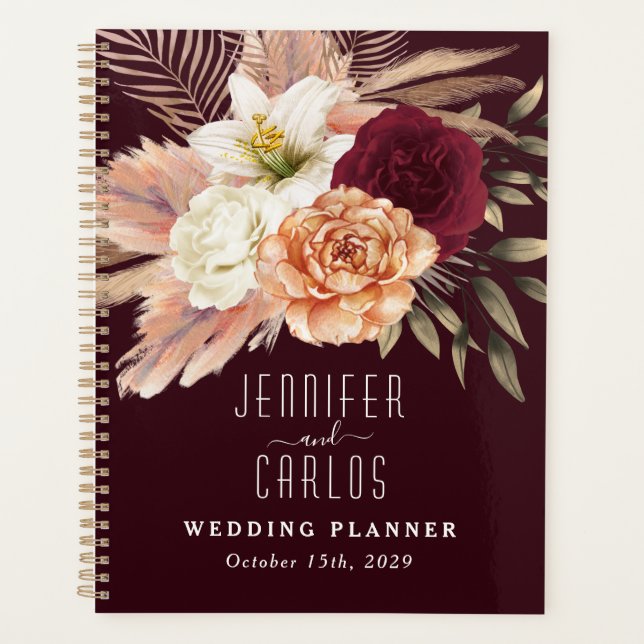 Planejador de Casamento Floral Rústico (Frente)