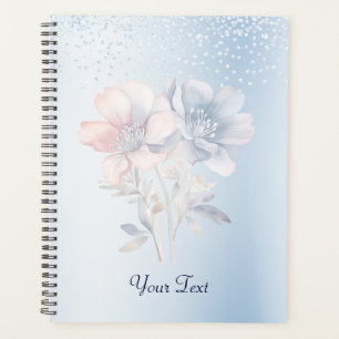 Planejador de Casamento Flores Rosa Azul