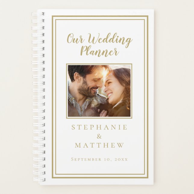 Planejador de Casamento Foto Personalizada Elegant (Frente)
