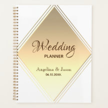Planejador de Casamento Geométrico Dourado Simples