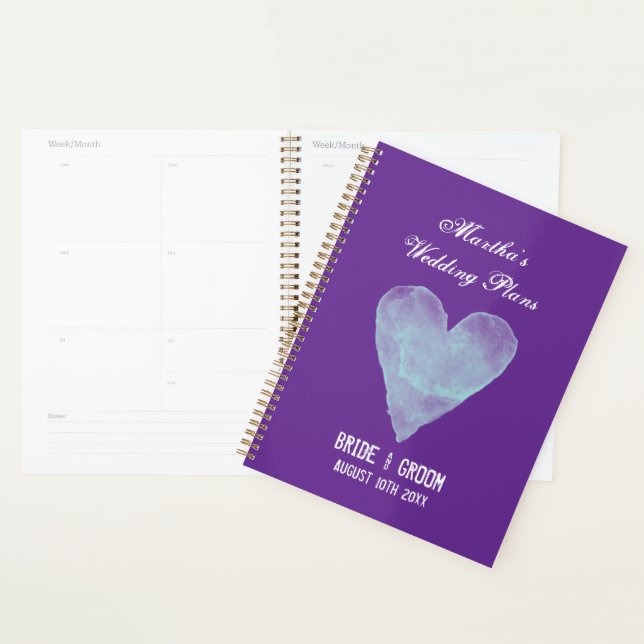 Planejador de casamento personalizado com coração  (Exibição)