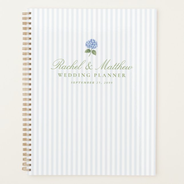 Planejador de Casamento Preppy Blue Hydrangea (Frente)