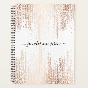 Planejador de Chuva de Confetti Dourado com Rosa d